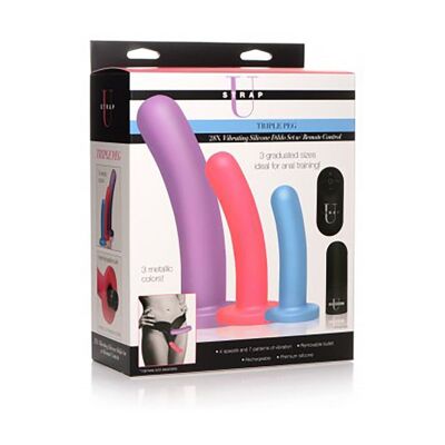 Triple Peg - Ensemble de godes vibrants en silicone avec télécommande