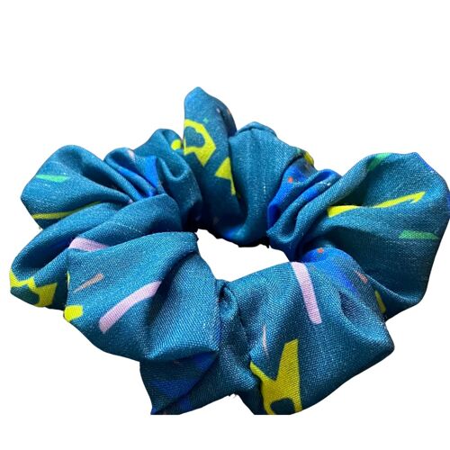 Teal Spark Scrunchie - Organic Cotton