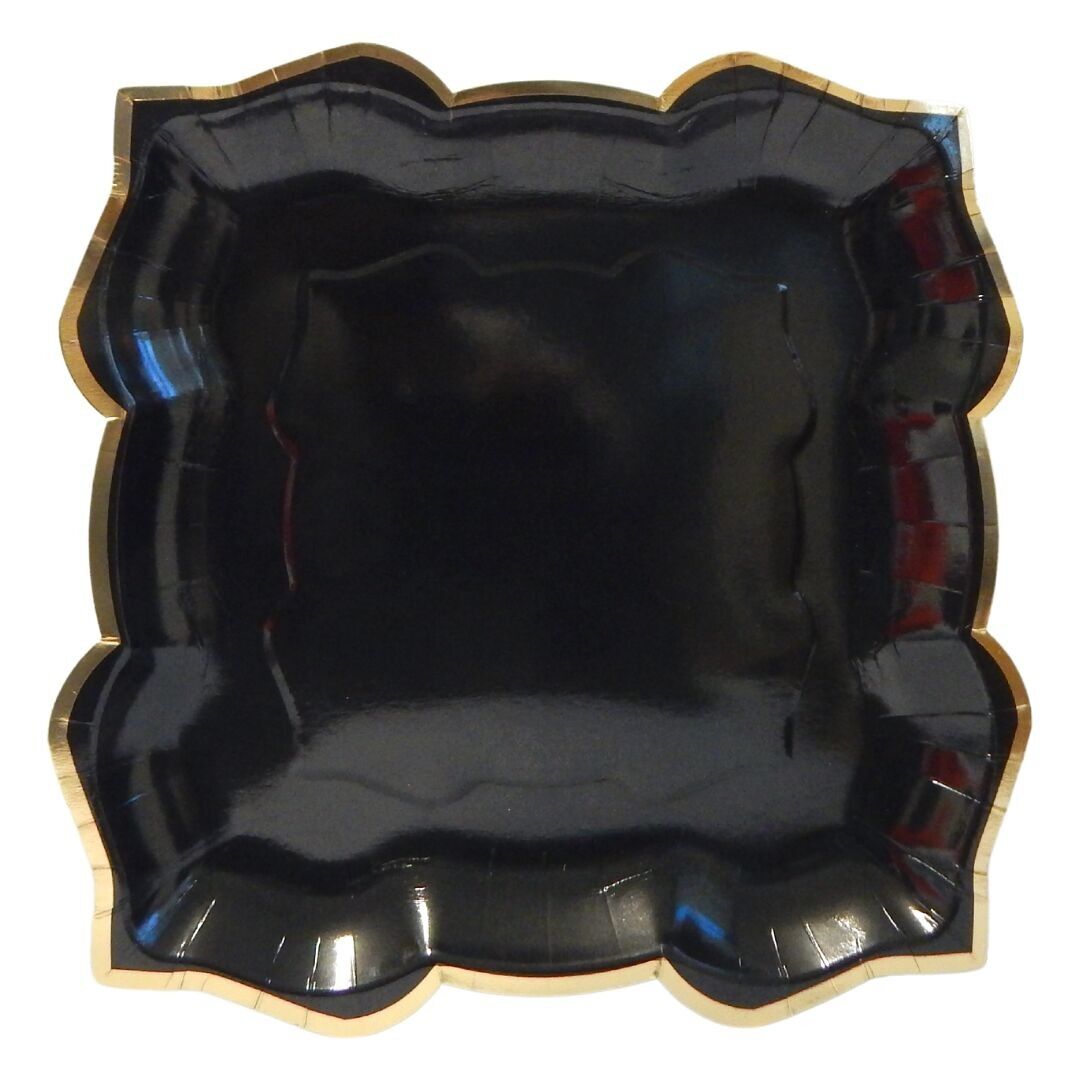 Lotus Large Party Plates (10pk) - Ebony (Black)