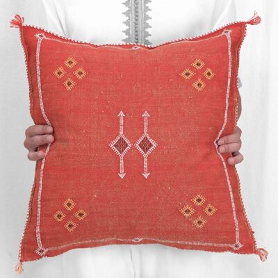 Cuscino di seta di cactus marocchino di lusso – Squisito arredamento fatto a mano per la casa (45x45 cm)