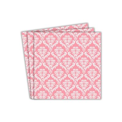 Serviettes en papier Damask Party (20 paquets) - Rose