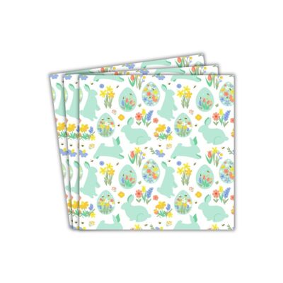 Serviettes en papier Bunny Party (20 paquets) - Œufs floraux