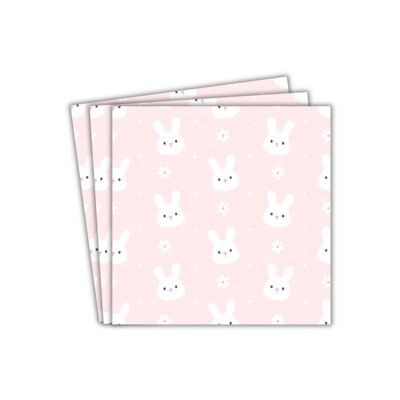 Tovaglioli di carta per feste a forma di coniglietto (20 pezzi) - Rosa