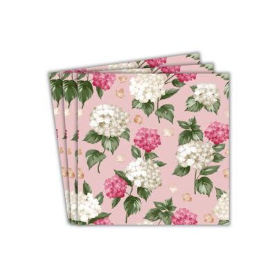 Tovaglioli di carta per feste con ortensie (20 pezzi) - Vintage