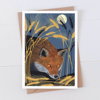 Carte d'art de renard roux