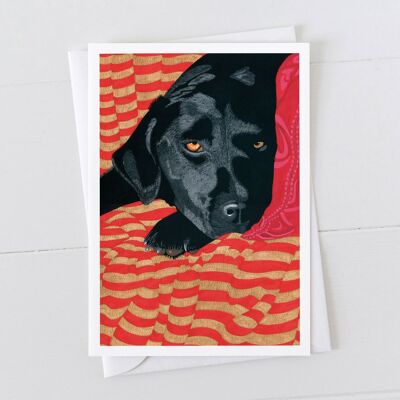 Black Labrador Art Card