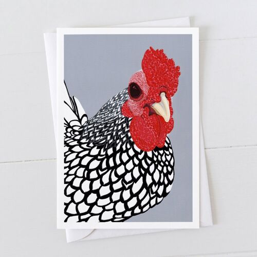 Silver Laced Cockerel Art Card