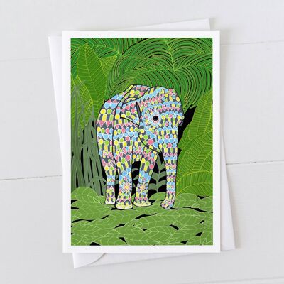 Tarjeta de arte elefante indio