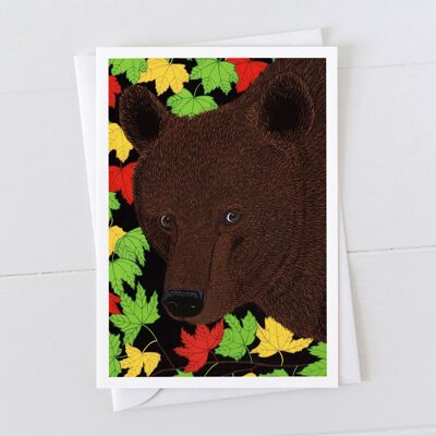 Tarjeta de arte de oso pardo