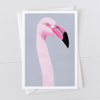 Flamingokopf-Kunstkarte