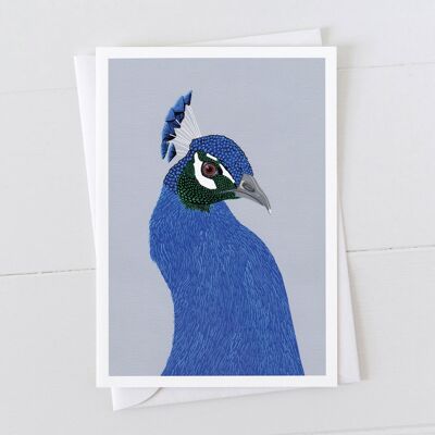 Tarjeta de arte de cabeza de pavo real