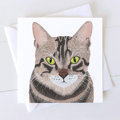 Biglietto artistico gatto soriano