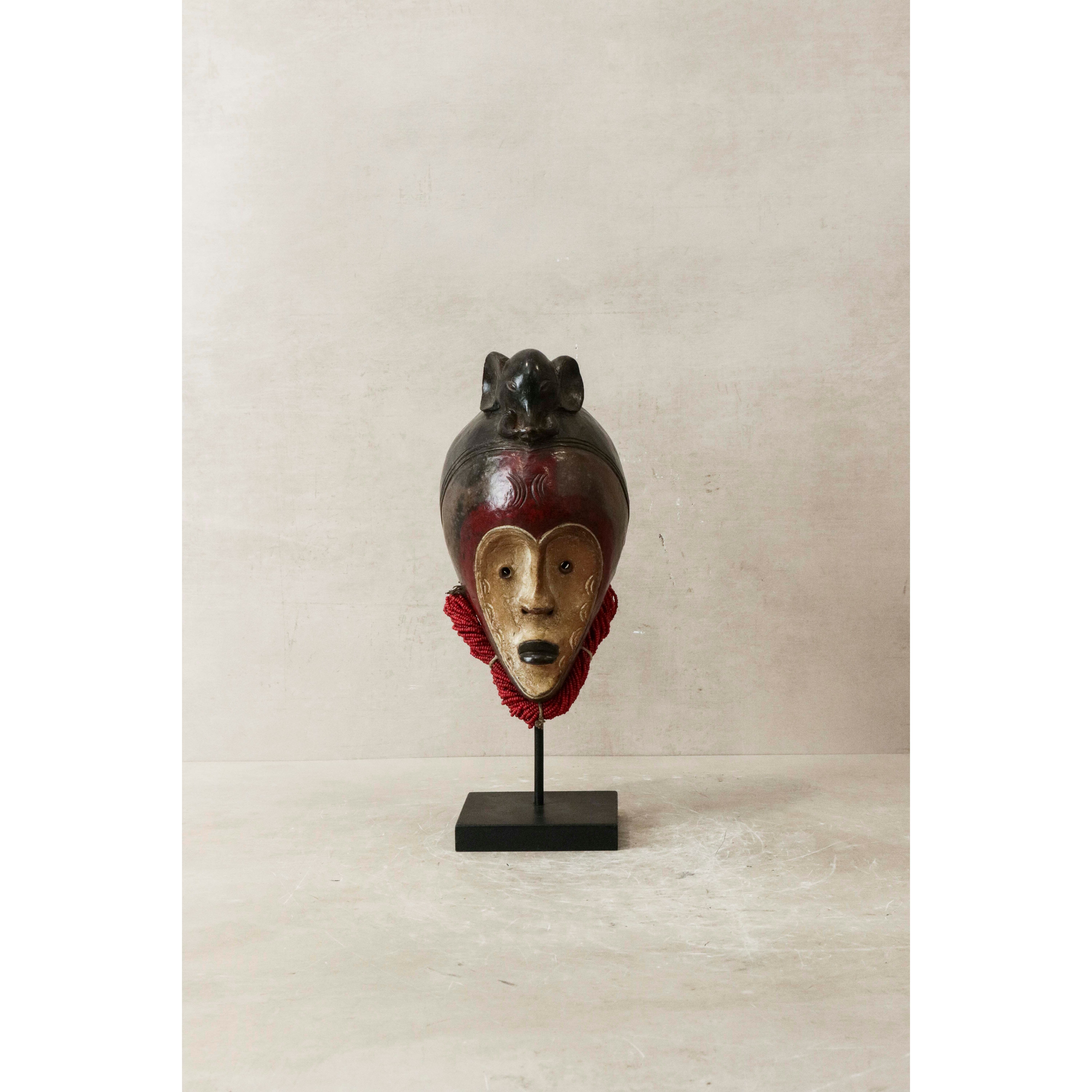 Afrikanische Bast-Terrakotta-Maske - Cwt3