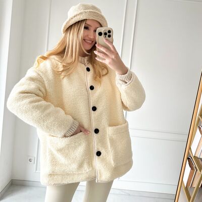 Teddy jacket cream – oversized fit
