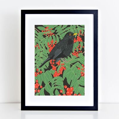 Amsel Kunstdruck