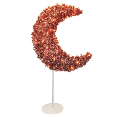 Albero di luna Eid da 5 piedi e luci LED - Oro rosa