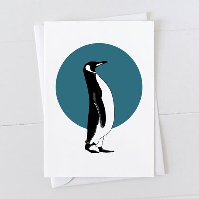 Tarjeta de punto de pingüino