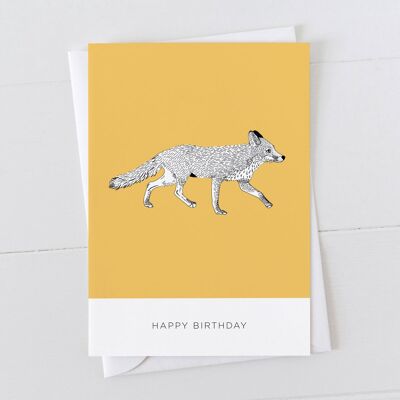Carte de joyeux anniversaire de renard
