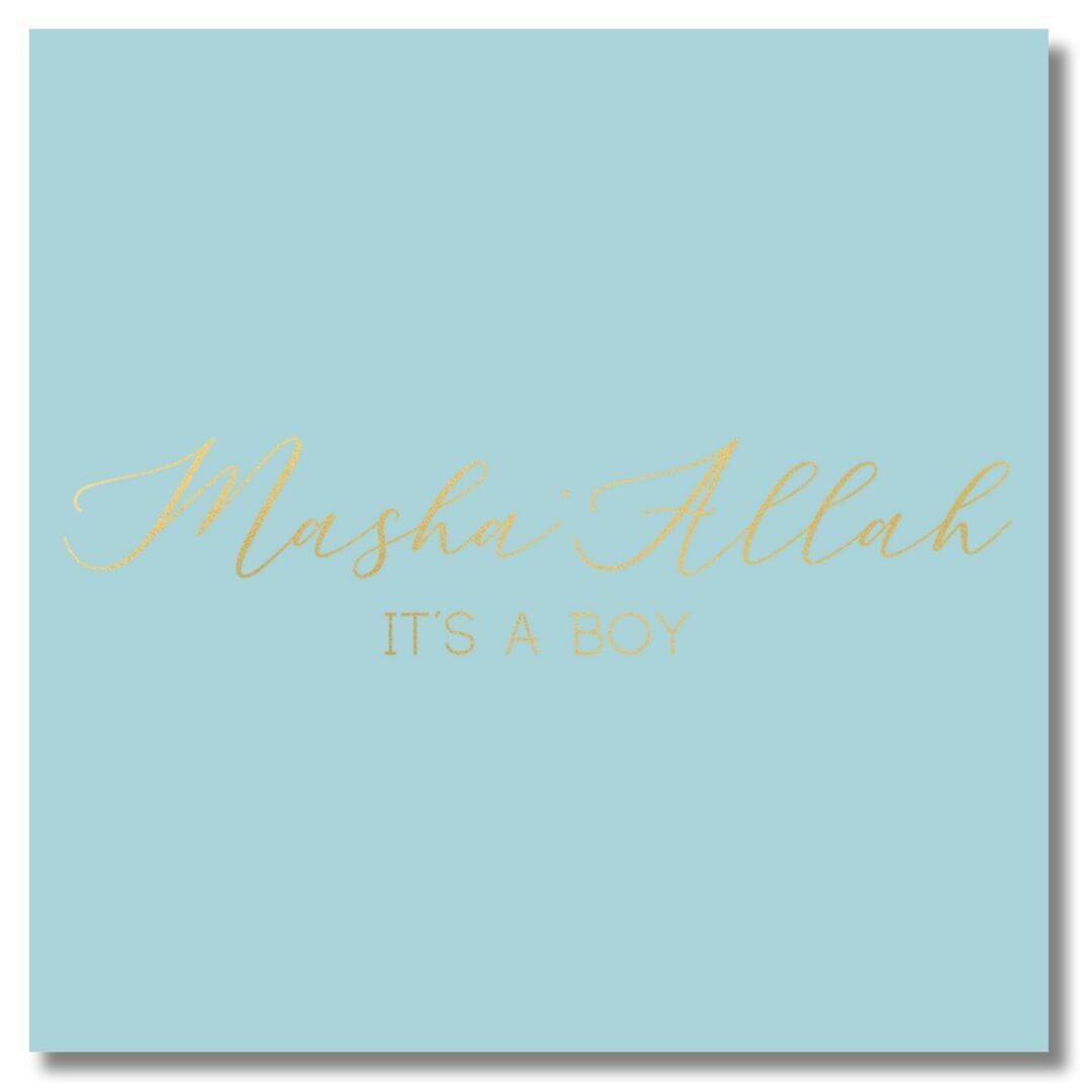 Luxuriöse Grußkarte mit Folienprägung – Baby Junge