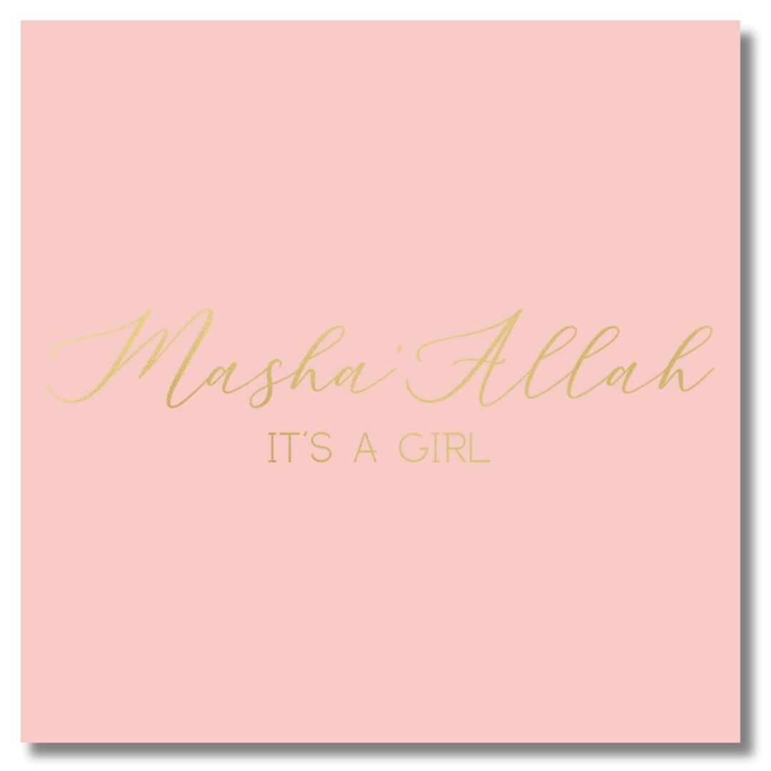 Luxuriöse Grußkarte mit Folienprägung – Baby Girl