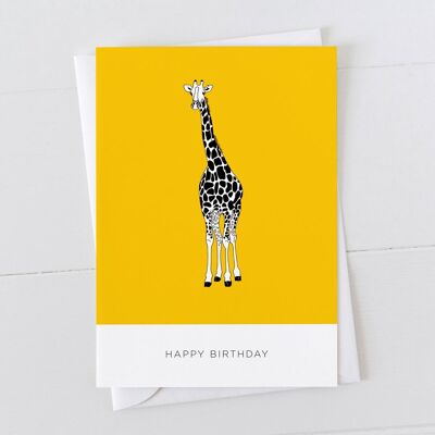 Tarjeta del feliz cumpleaños de la jirafa