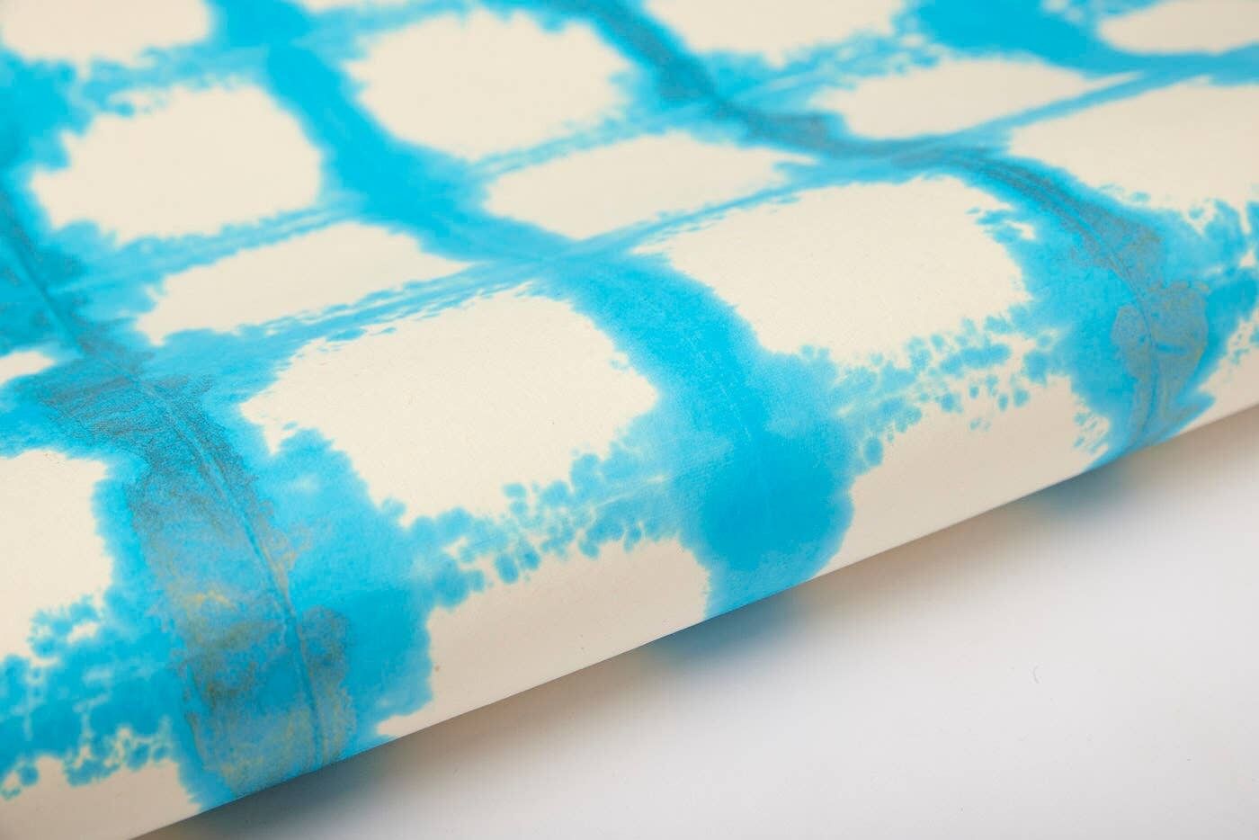 Fogli di carta da regalo tinti a mano - Checks Turquoise