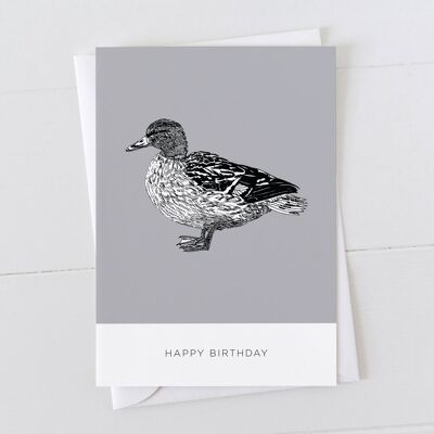 Tarjeta del feliz cumpleaños del pato silvestre