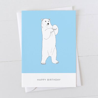 Tarjeta del feliz cumpleaños del oso polar