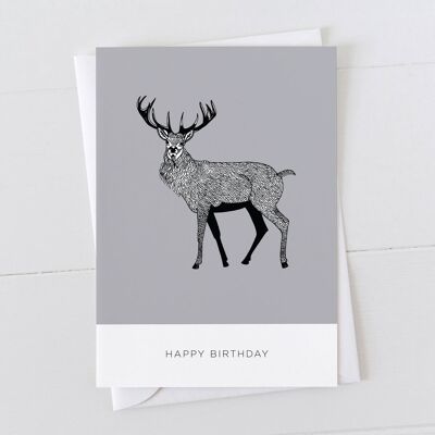 Tarjeta de feliz cumpleaños de ciervo