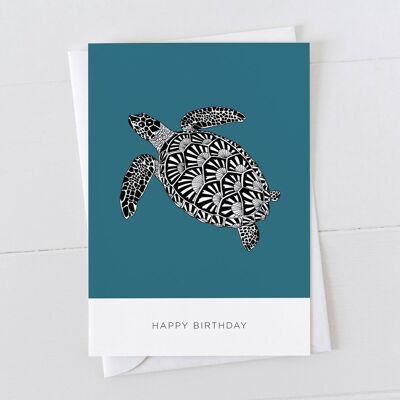 Tarjeta del feliz cumpleaños de la tortuga