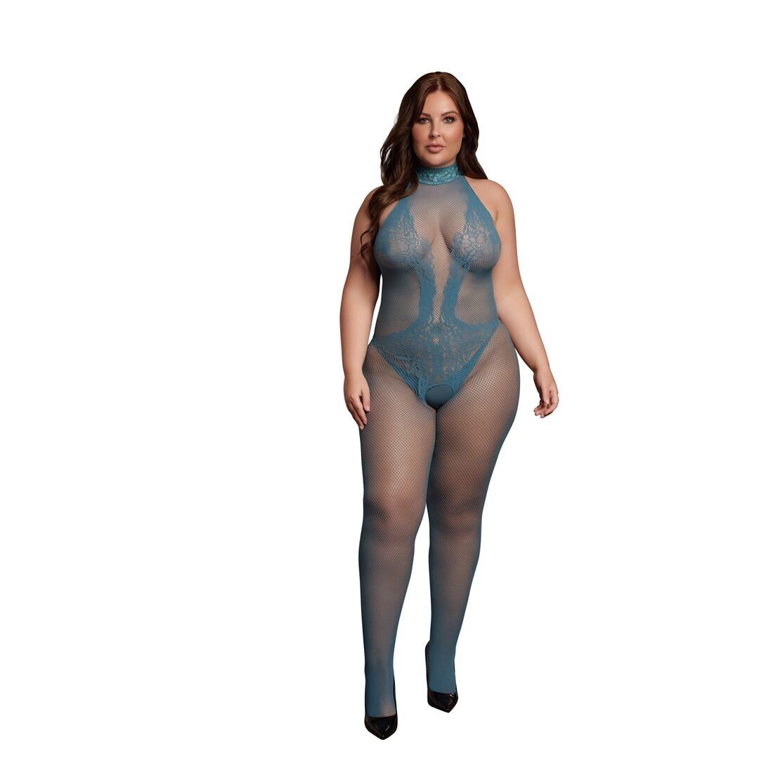 Le Désir by Shots - Malla y Encaje Bodystocking - Talla Reina - Talla Talla G...