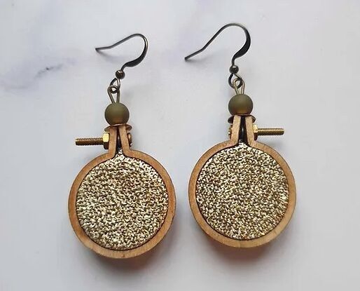 Bright khaki earrings