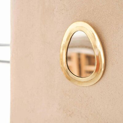 Brass Teardrop Mirror | Handmade Moroccan Wall Mirror | Decorative Brass Frame