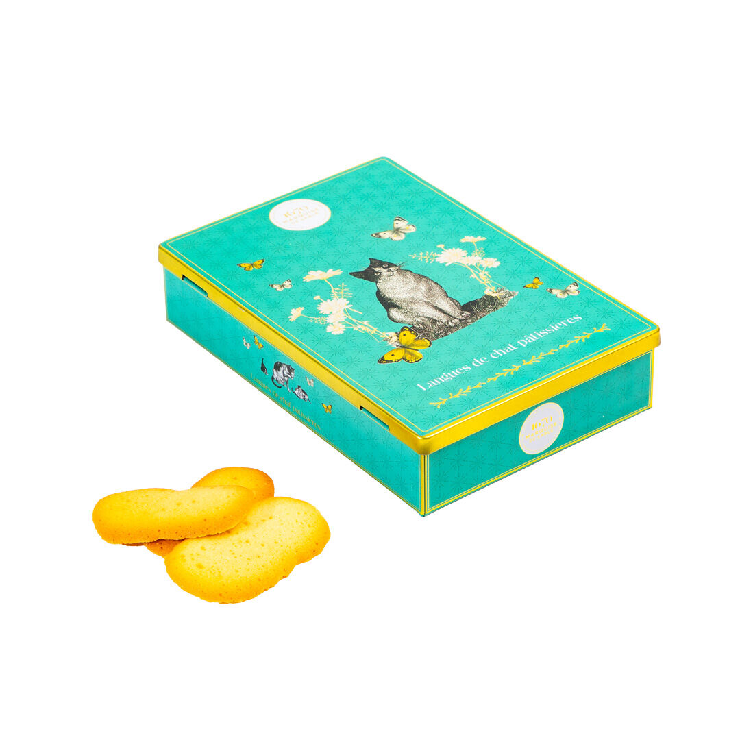 Pastry-style cat's tongue biscuits - 160g metal tin - Mother's Day