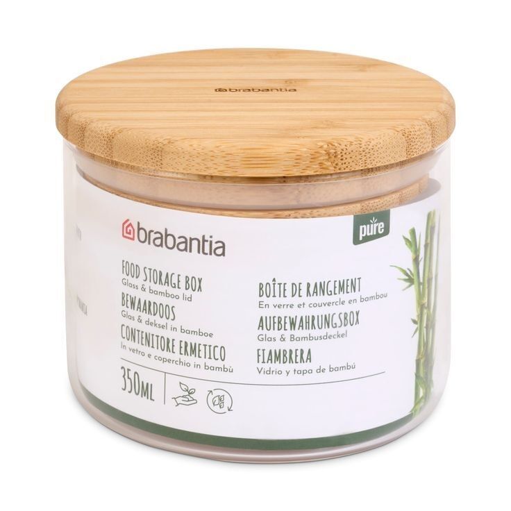 Barattoli per alimenti in vetro Brabantia Pure Food con coperchio in bambù 350ML