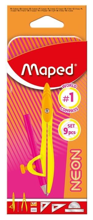 Set matematica scatola bussola STUDY NEON