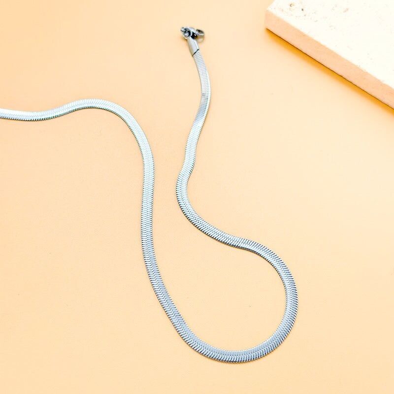 Collana in Argento Catena Serpente Piatta Media 4mm