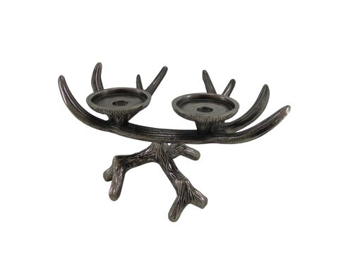 Candlestick Antlers 2 Light - Old Metal - Ilse