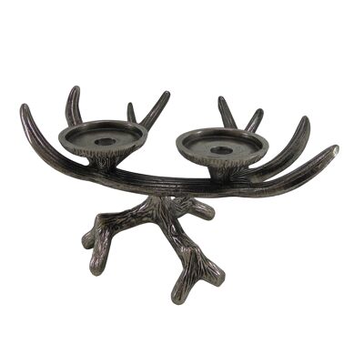Candlestick Antlers 2 Light - Old Metal - Ilse