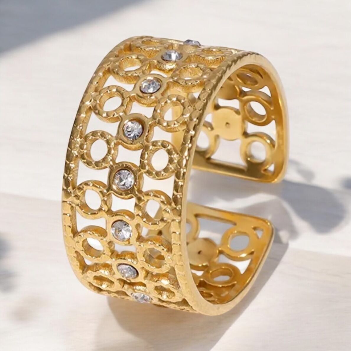 Ring Julia vergoldet mit Zirkonen