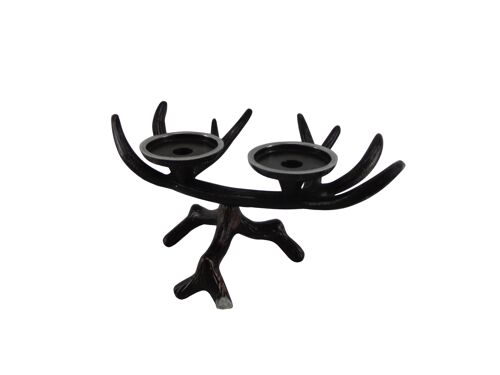 Candlestick Antlers 2 Light - Brown Silver - Ilse