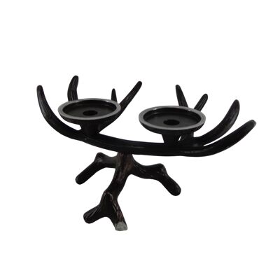 Candlestick Antlers 2 Light - Brown Silver - Ilse