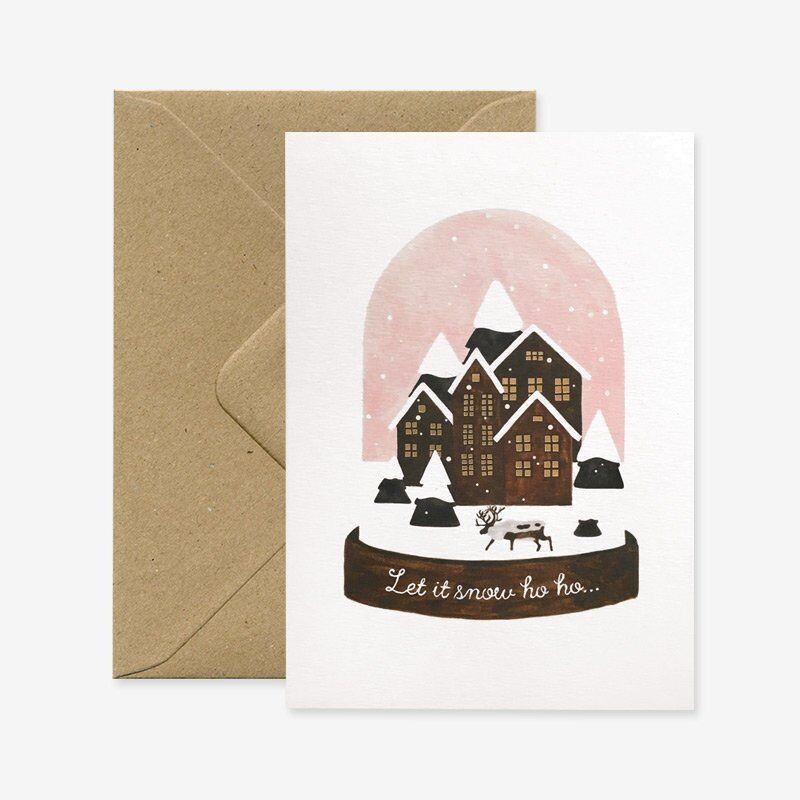 Palla di neve - Biglietto di auguri di Natale - Lamina d'oro