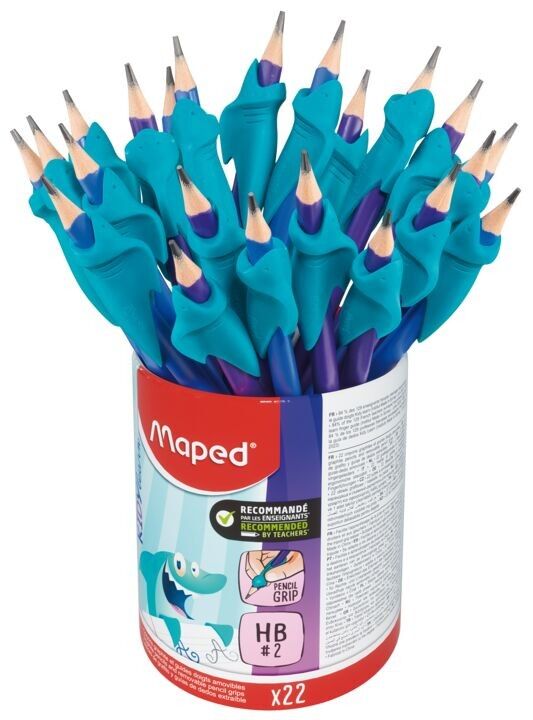 Dose mit 22 dreieckigen HB-Graphitstiften BLACK'PEPS KIDY LEARN, mit Fingerführungen (47 % recyceltes Material)
