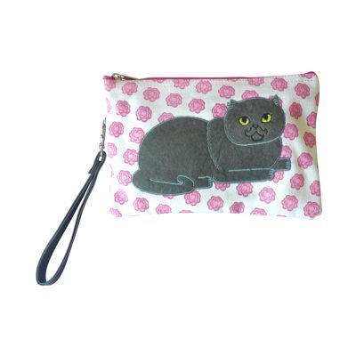 Rosy Cat Cosmetic Pouch / Clutch