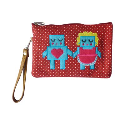 Robot Love Cosmetic Pouch / Clutch
