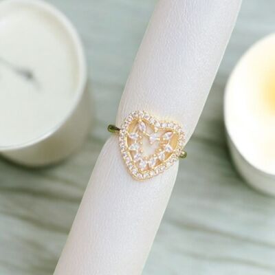 Bague Nina plaquée or avec zircons