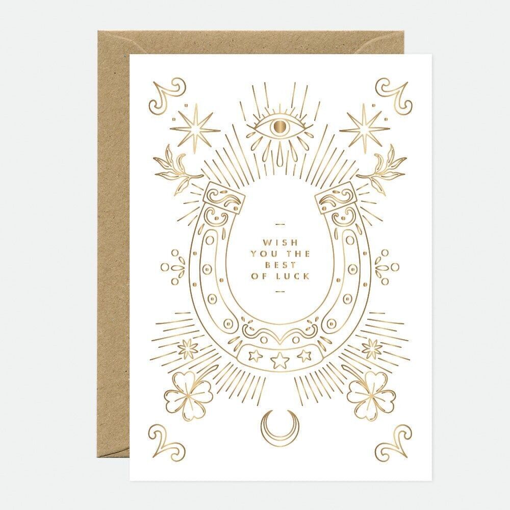 Horseshoe - Supportive Greeting card - Gold foil
