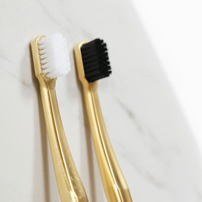 Brosse à dents Aurezzi - Or blanc - Doux, plus de 5000 poils