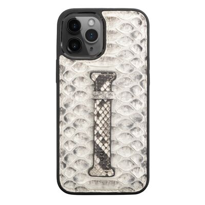 iPhone 12 Pro Max leather sleeve with finger loop Python Natural